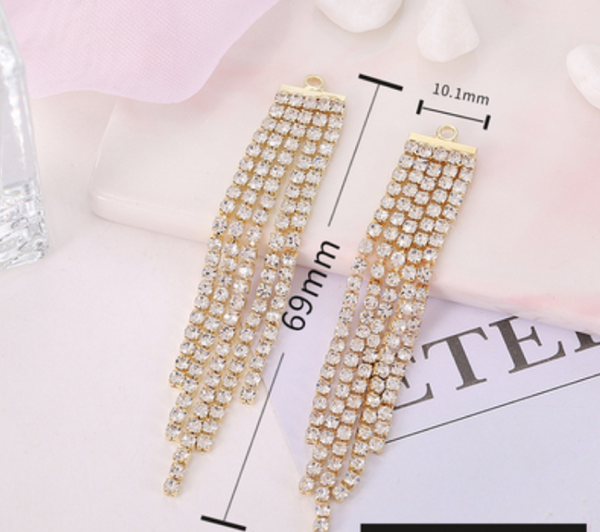 10 pcs / Crystal Earrings Connector Embellishments (E73, E74, E75)