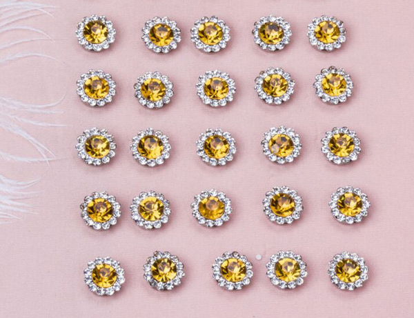 50 Pcs / 12mm / Silver Base Sew On Rhinestone  S10S