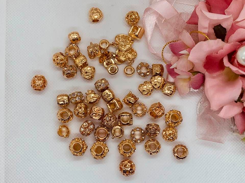 30 pcs Mixed Style Big Hole Tibetan Style Spacer Beads