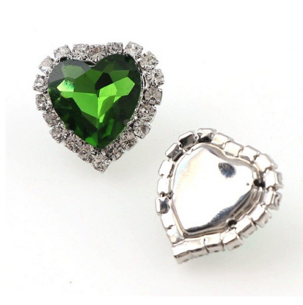 10 Pcs / 8mm, 10mm, 12mm,14mm / Sew On Rhinestone Heart  C17S