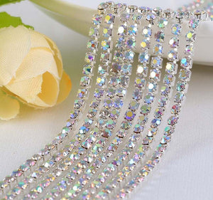 3 Meters / 2.5mm /4mm / AB Rhinestone Chain  C21