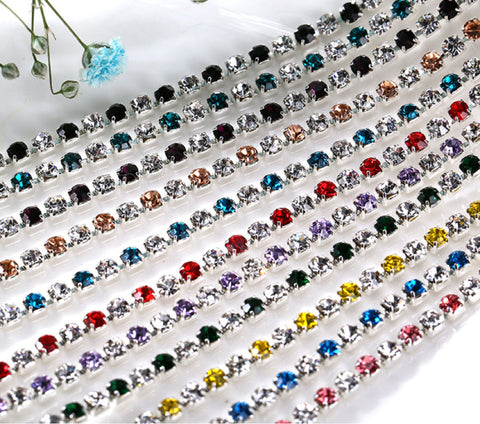 3 Meters / 2.5mm / Rhinestone Diamante Chain  C22