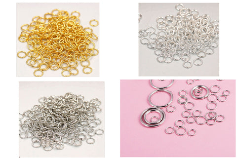 3000 Pcs /  Mixed Size 4mm, 5mm, 6mm, 7mm / Open Jump Rings