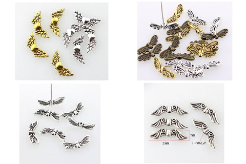 100 Pcs / Tibetan Angel Wing Spacer   F009