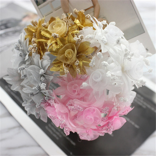 30 Pcs / 3.5cm Mix Artificial Flower Orangza Flowers  SF028