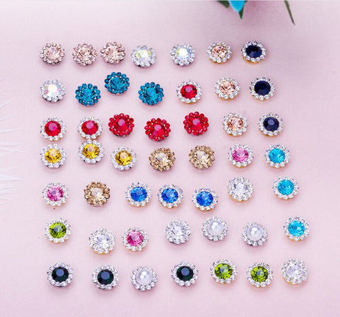 50 Pcs / 12mm / Silver Base Sew On Rhinestone  S10S