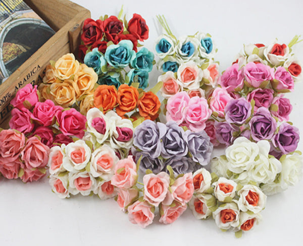 30 Pcs / 2.5cm / Mixed Lot Mini Artificial Flowers   SF001