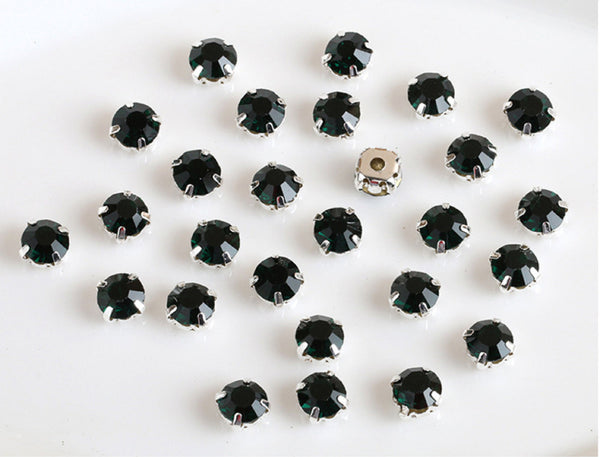 100 Pcs / 4mm / Sew On Silver Colour Base Rhinestones S31S