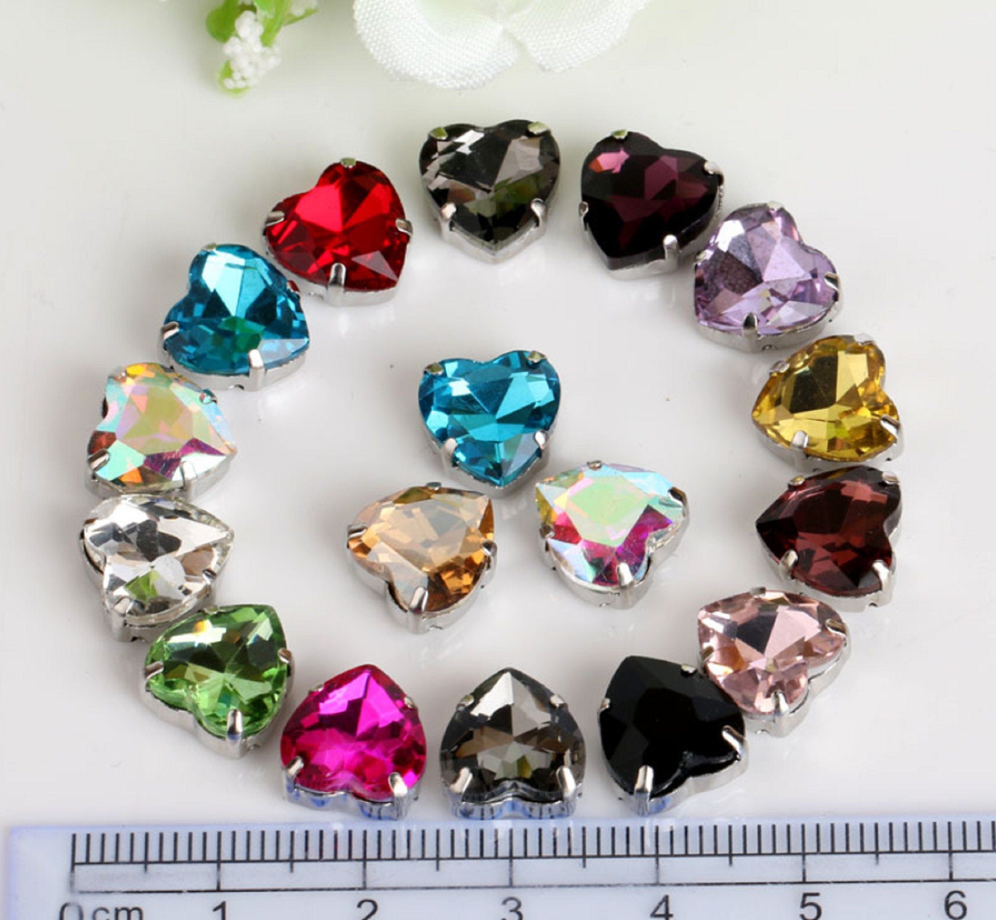 20 Pcs / 10mm / Mix Lot Sew On Rhinestone   S16S