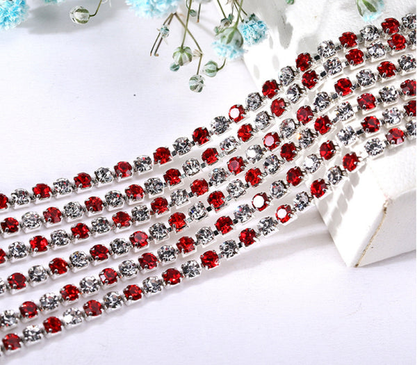 3 Meters / 2.5mm / Rhinestone Diamante Chain  C22