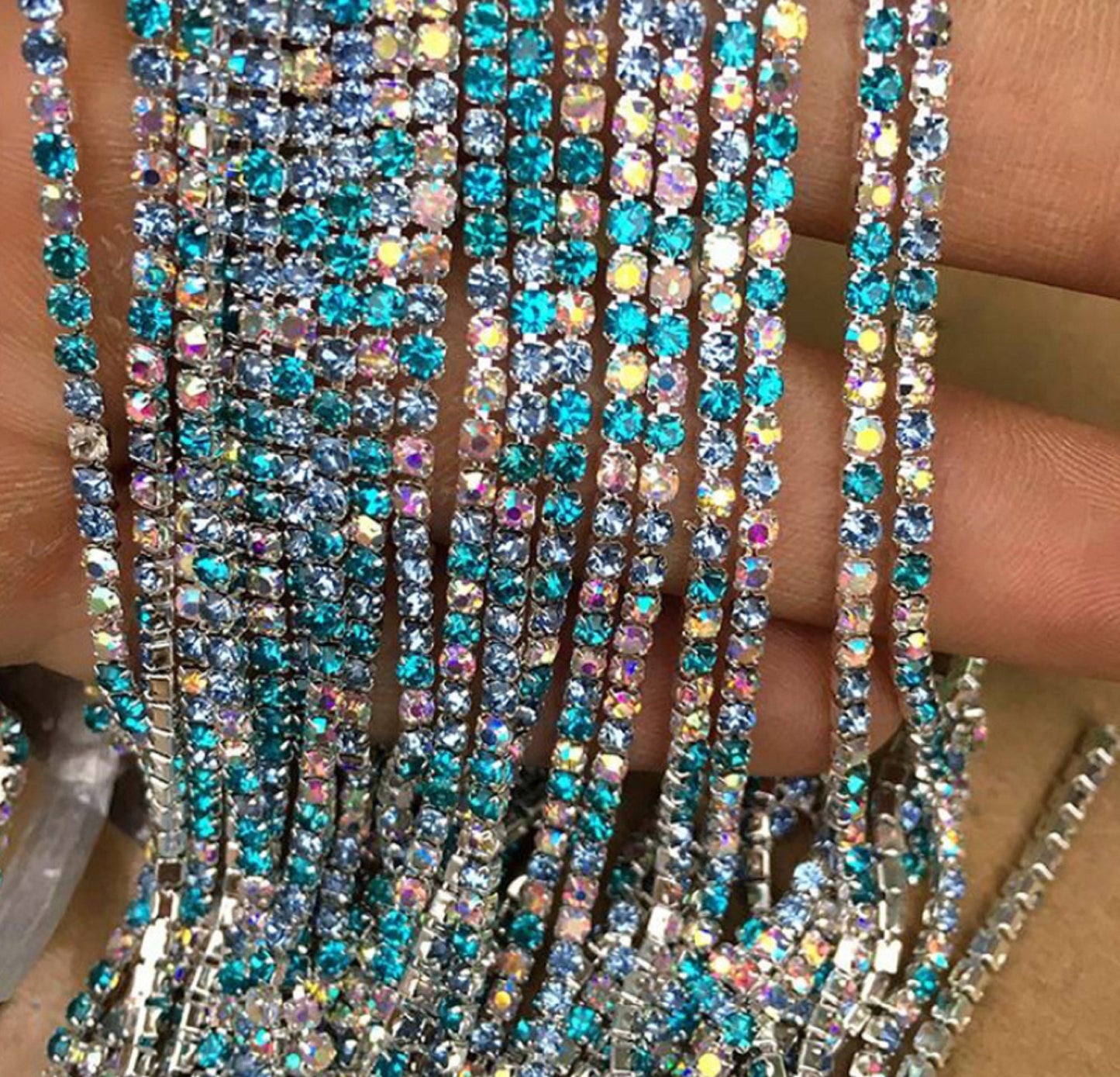3 Meters / 2.5mm / AB Crystal Chain  C21