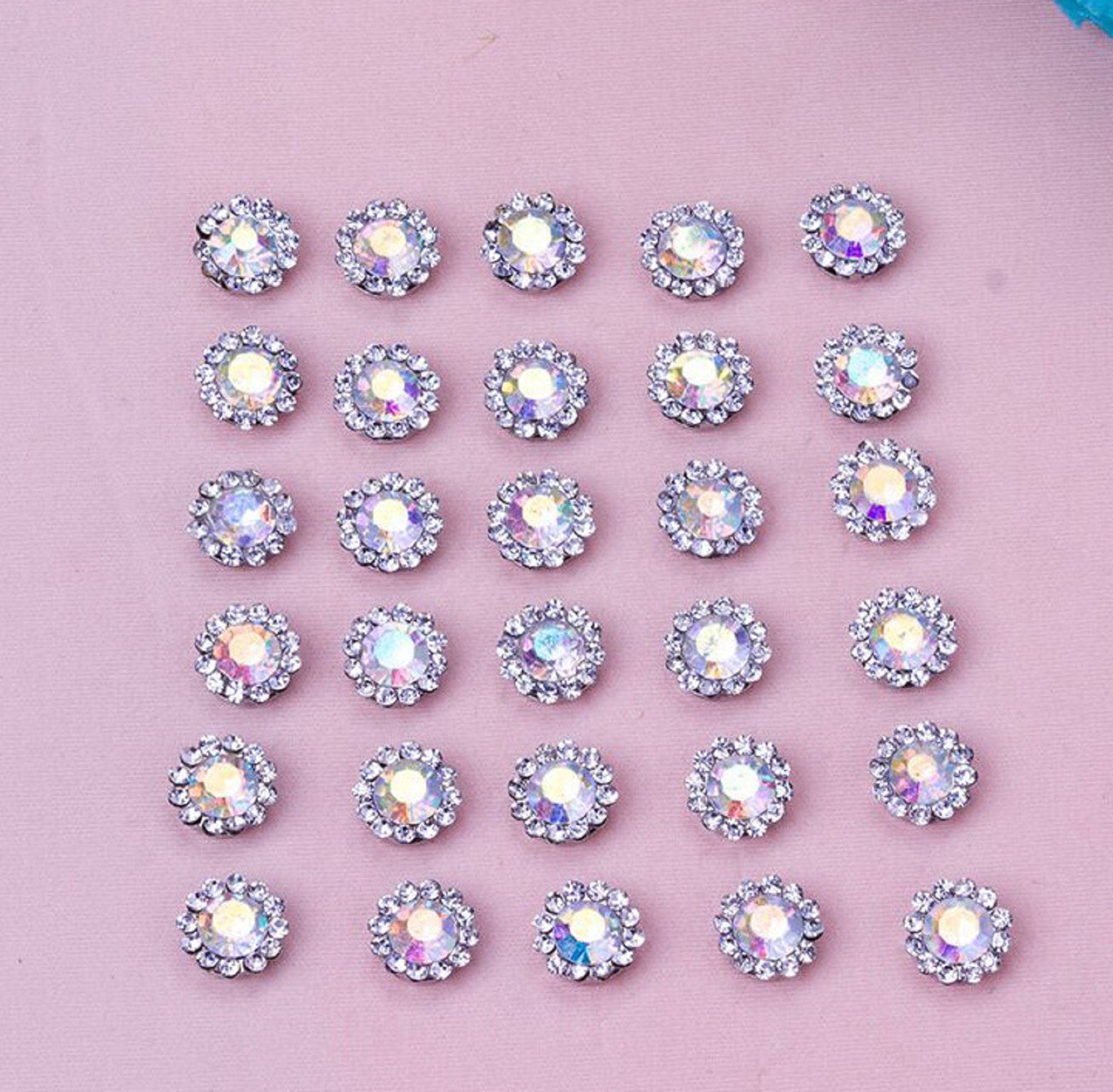 50 Pcs / 12mm / Silver Base Sew On Rhinestone  S10S