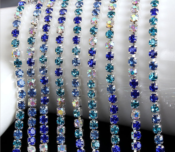 3 Meters / 2.5mm / AB Crystal Chain  C21