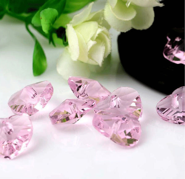 10 Pcs /14mm Mix Crystal Heart with One Hole  P02