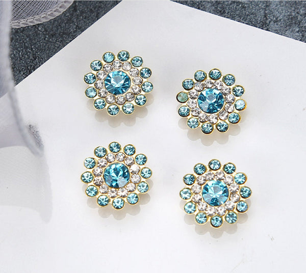 50 Pcs / 14mm / Gold Base Sew On Rhinestones  S15G