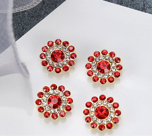 50 Pcs / 14mm / Gold Base Sew On Rhinestones  S15G