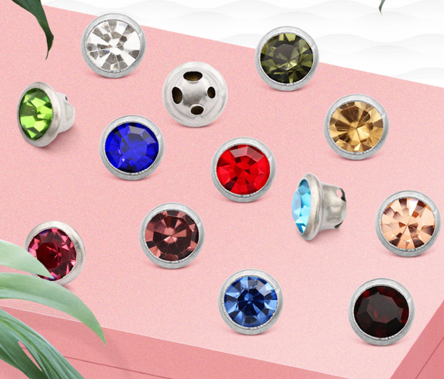 (S64S)  50 Pcs / 5mm / Sew On Silver No Claw Round Rhinestone