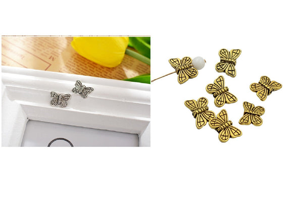 100 Pcs Mix Tibetan Silver Butterfly Spacers F065