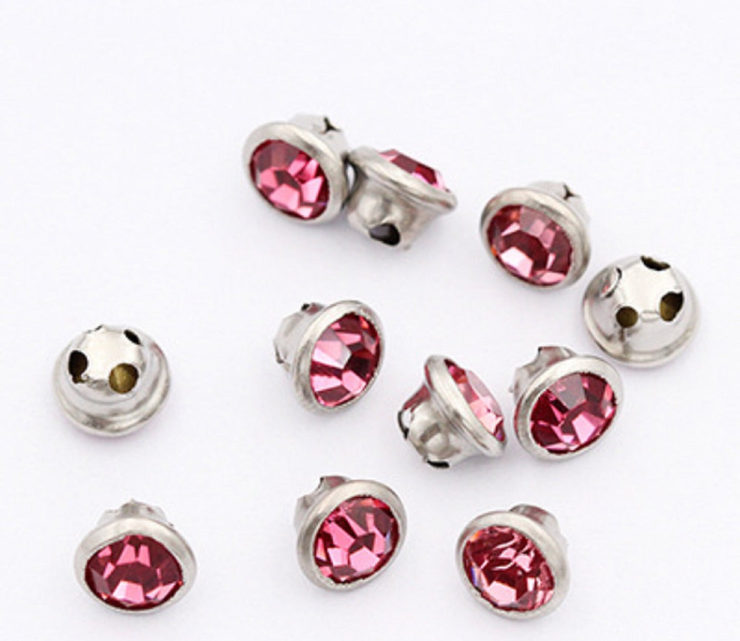 (S64S)  50 Pcs / 5mm Sew On Silver No Claw Round Rhinestone