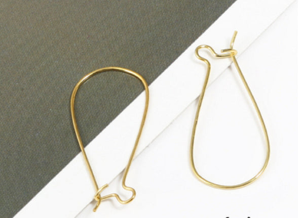 100 pcs / DIY Kidney Hoop Earrings  E70