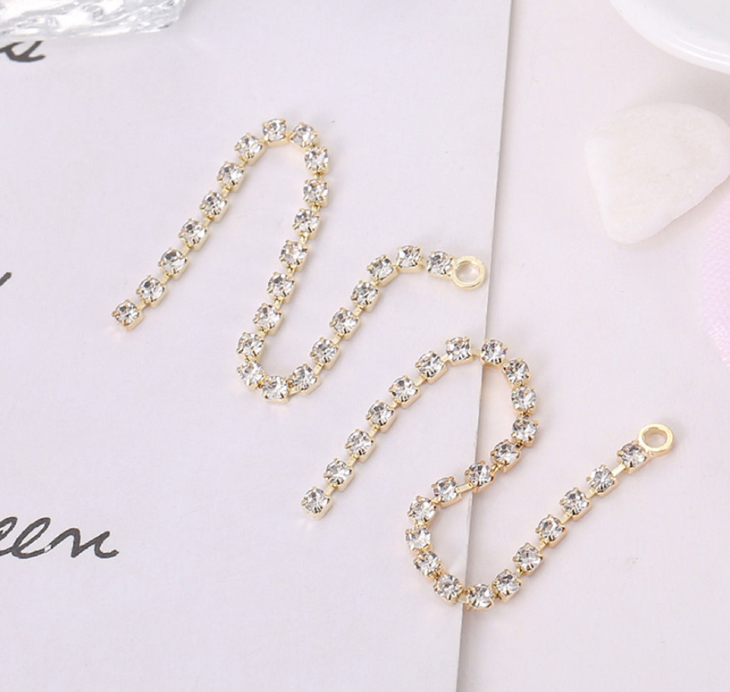 10 pcs / Crystal Earrings Connector Embellishments   E76-78