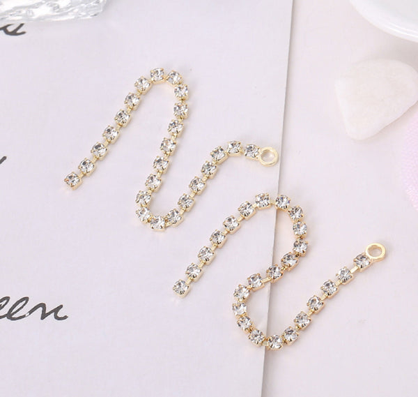 10 pcs / Crystal Earrings Connector Embellishments   E76-78