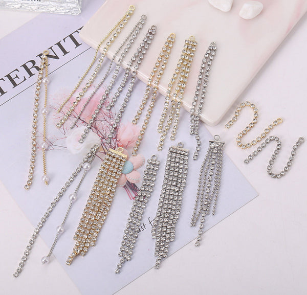 10 pcs / Crystal Earrings Connector Embellishments   E76-78