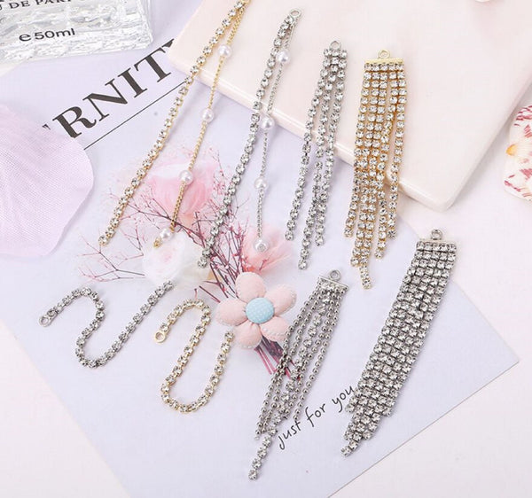 10 pcs / Crystal Earrings Connector Embellishments (E73, E74, E75)