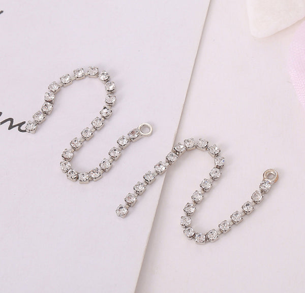 10 pcs / Crystal Earrings Connector Embellishments   E76-78