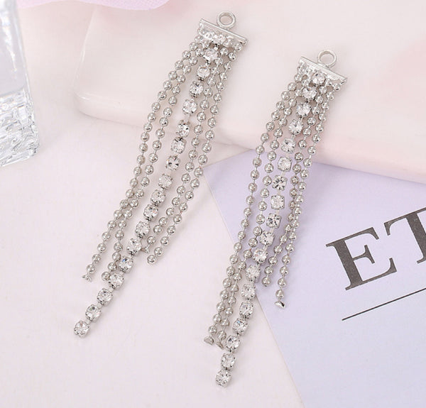 10 pcs / Crystal Earrings Connector Embellishments (E73, E74, E75)