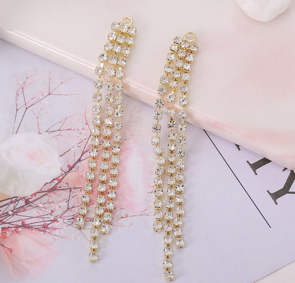 10 pcs / Crystal Earrings Connector Embellishments (E73, E74, E75)