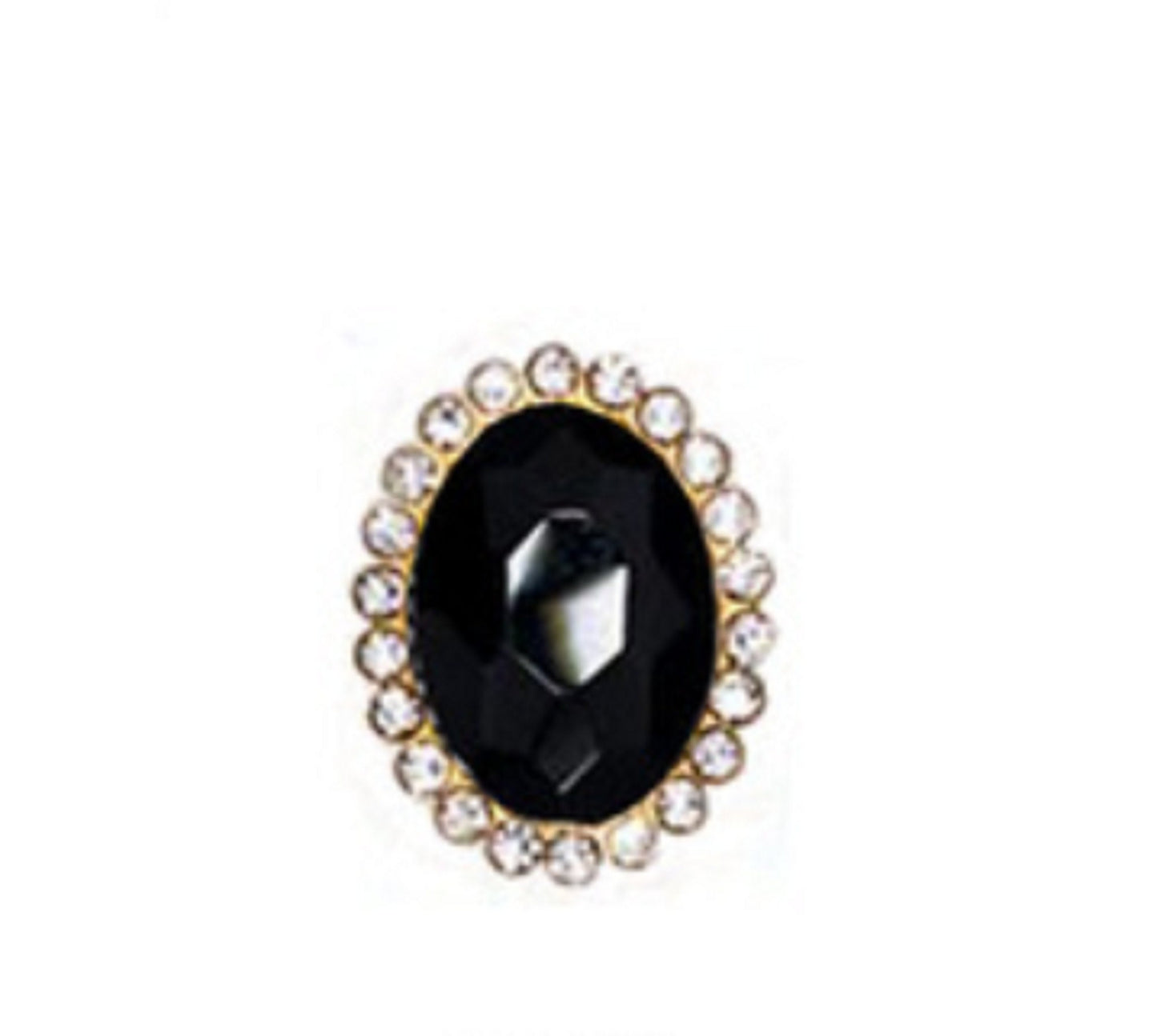 10 Pcs / 18mm Gold Sew On Oval Crystal Buttons S21G