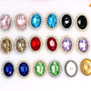 10 Pcs / 18mm Gold Sew On Oval Crystal Buttons S21G