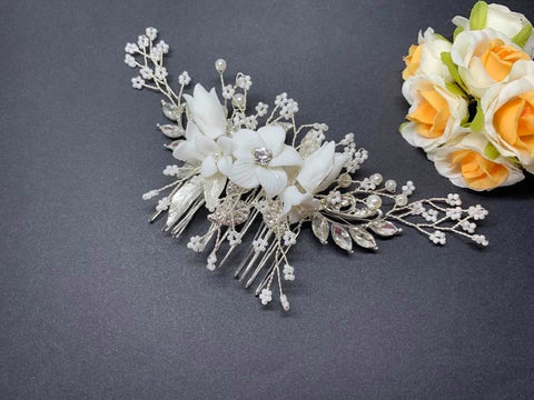 Bridal Hair Accessories Flower Wedding Comb F011