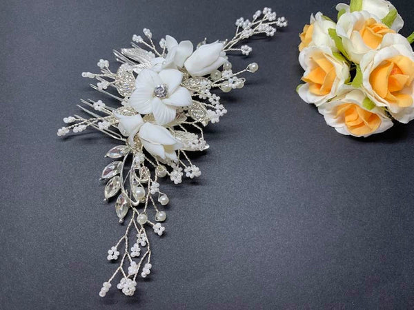 Bridal Hair Accessories Flower Wedding Comb F011