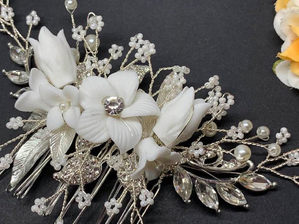 Bridal Hair Accessories Flower Wedding Comb F011