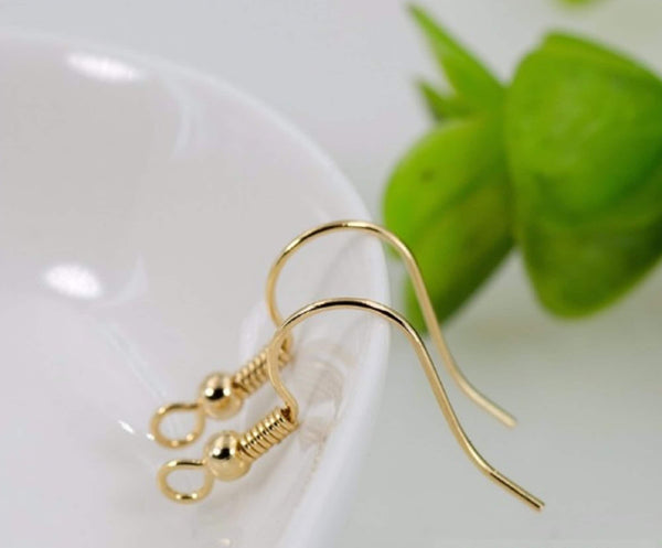 20 pcs / 14K, 18K Gold Plated Fish Hook Earrings  EK69