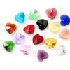 (P02) 10 Pcs /14mm Mix Crystal Heart with One Hole