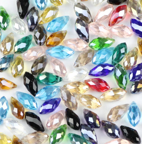 95 pcs / 6 x 12mm / Top Drilled Teardrop Glass Beads