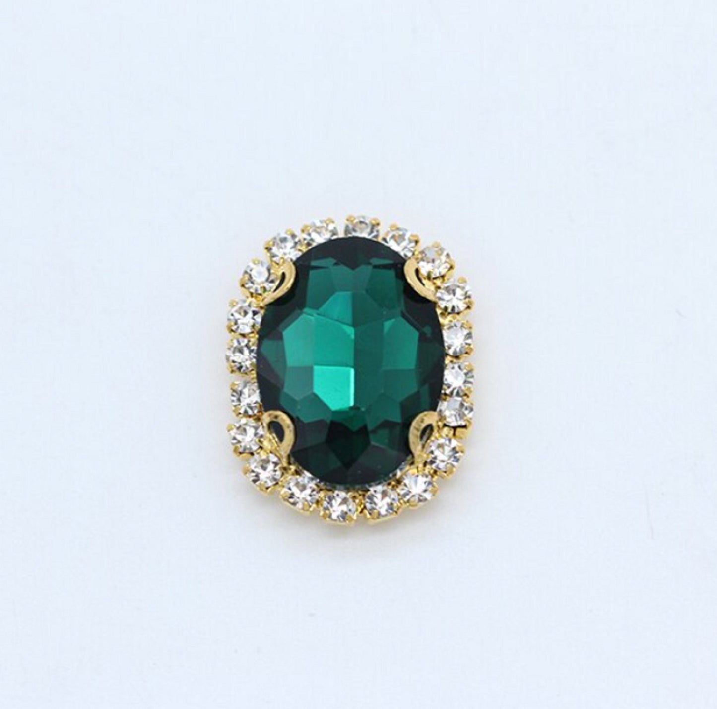 (S12G)  10 Pcs / 18 x 22mm / Gold Base Sew On Oval Crystal