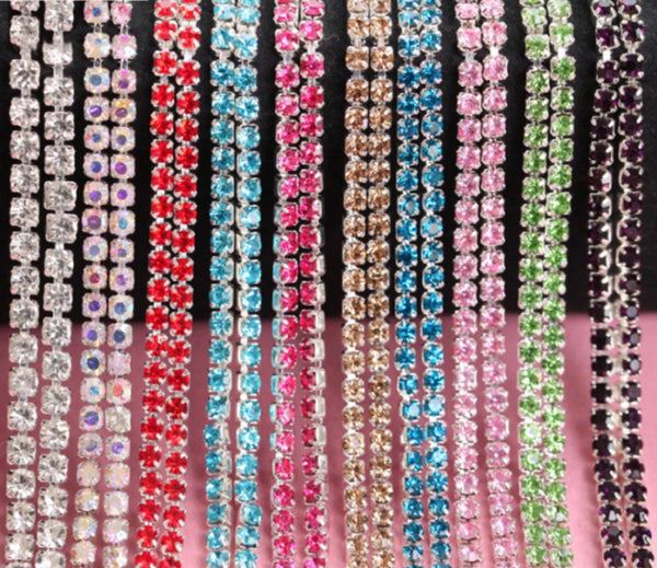 3 meters / 2.5mm / Rhinestone Diamante Chain C23