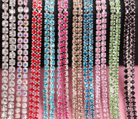 3 meters / 2.5mm / Rhinestone Diamante Chain C23