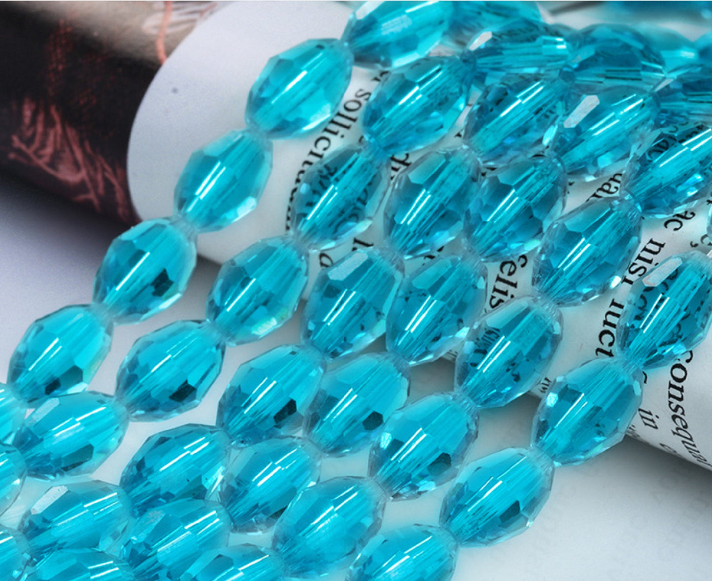 70 pcs / 6 x 8mm / Mix Oval Rice Crystal Beads