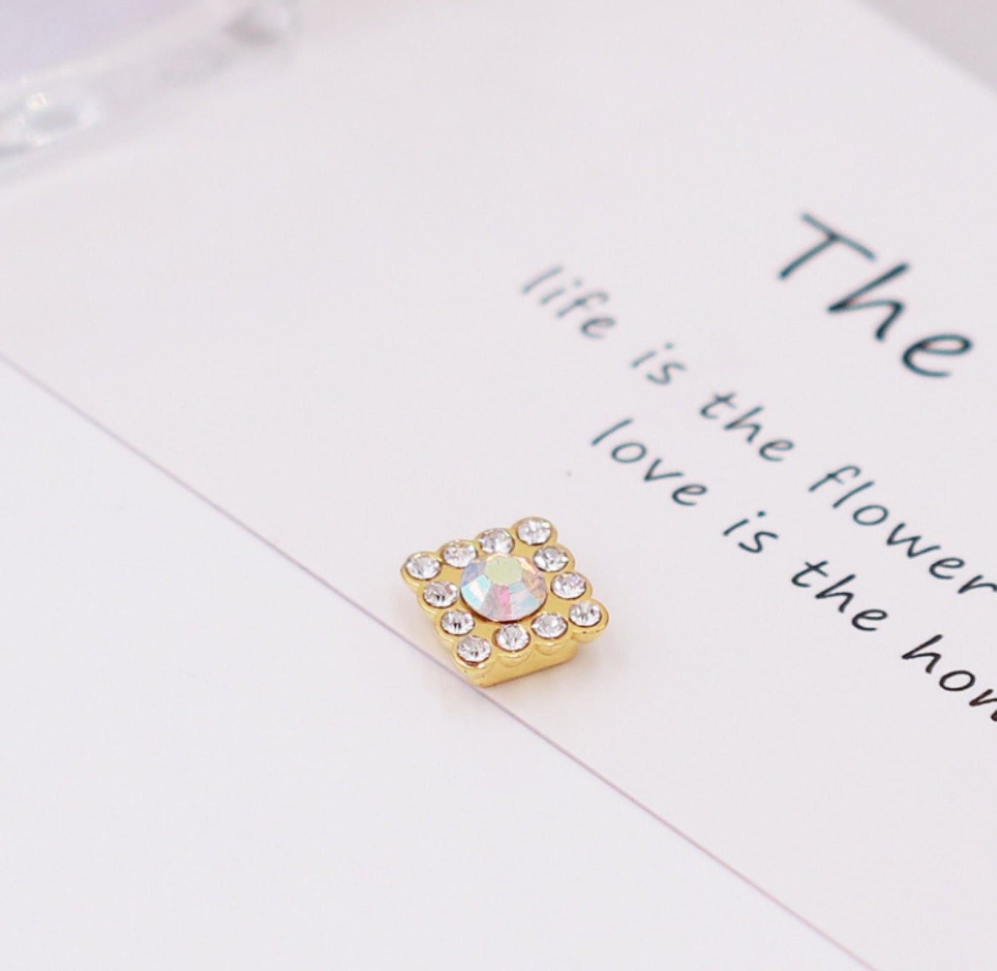 (B002)  50 Pcs / 10mm / Mix Rhinestone Flower Centers