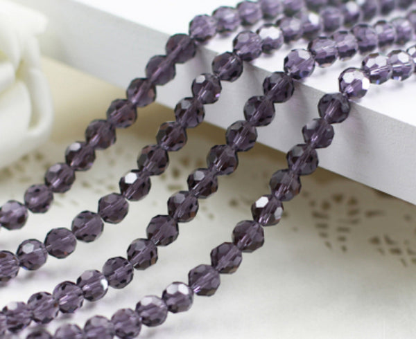 70 pcs / 8mm, 10mm / Round Faceted Glass Beads