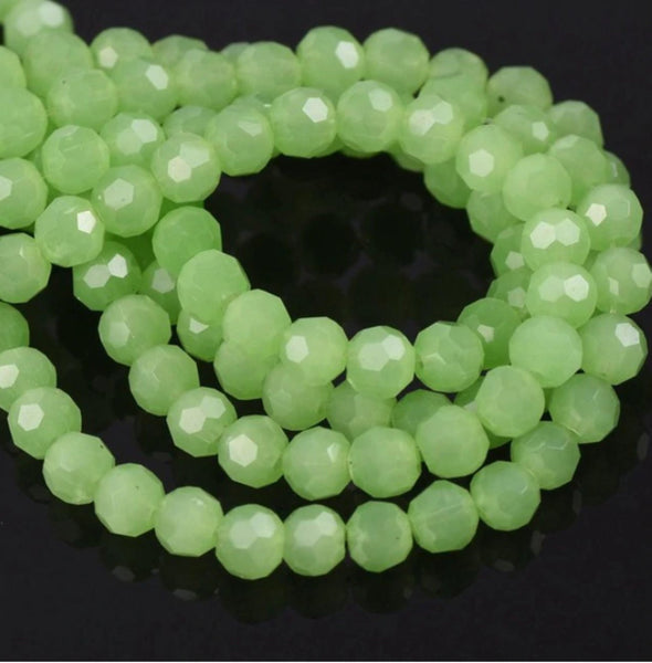 70 pcs / 8mm, 10mm / Round Faceted Glass Beads