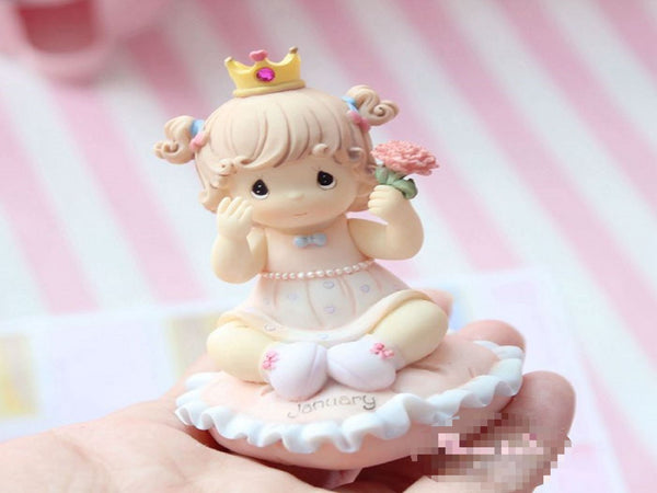 Stock Clearance / 3 pcs Ceramic Birthday Baby Girl Display Cake Topper CD094