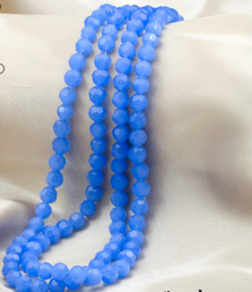 70 pcs / 8mm, 10mm / Round Faceted Glass Beads