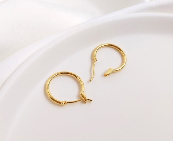 10 pcs / Gold Plated Earrings Hoop, DIY Jewellery Making Findings  EK63