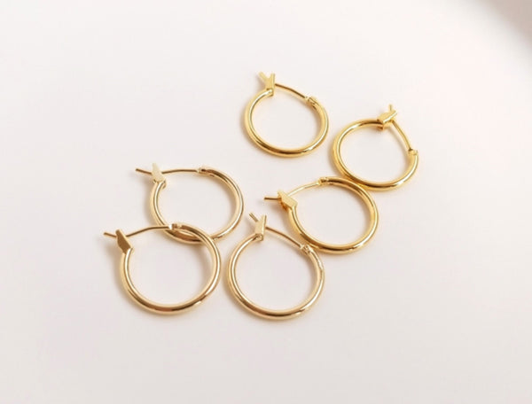 10 pcs / Gold Plated Earrings Hoop, DIY Jewellery Making Findings  EK63